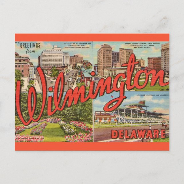 Wilmington Delaware Postkarte (Vorderseite)