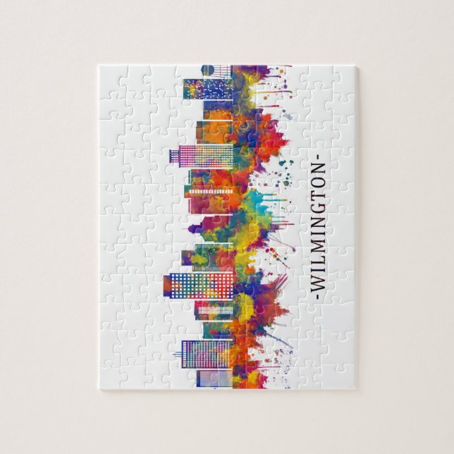 Wilmington Delaware Skyline Puzzle (Vertikal)