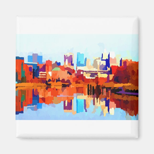 Wilmington Delaware Skyline von Jon Baran Magnet (Vorne)