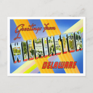 Wilmington, Delaware Vintage-Großbuchstaben-Postka Postkarte
