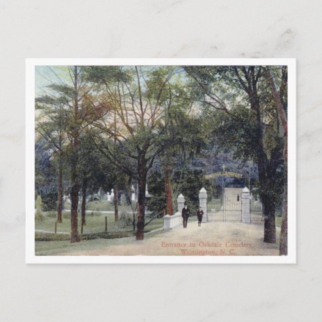 Wilmington NC Oakdale Friedhof, 1910er Postkarte (Vorderseite)