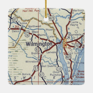 Wilmington NC Vintag Map Keramikornament