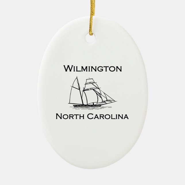 Wilmington-North Carolina-hohes Schiff Keramikornament (Vorne)