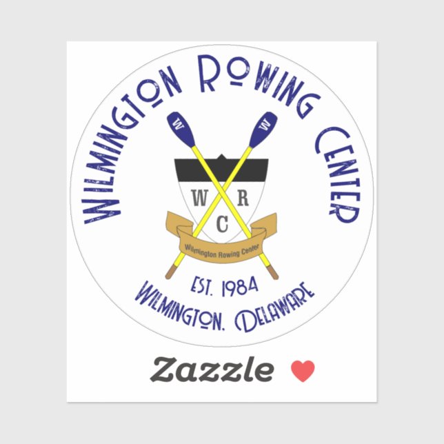 Wilmington Rowing Center Round Vinyl Sticker White (Blatt)