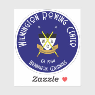 Wilmington Rowing Centre Round Vinyl Sticker Blue