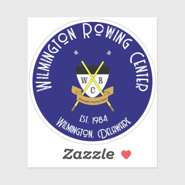 Wilmington Rowing Centre Round Vinyl Sticker Blue (Blatt)