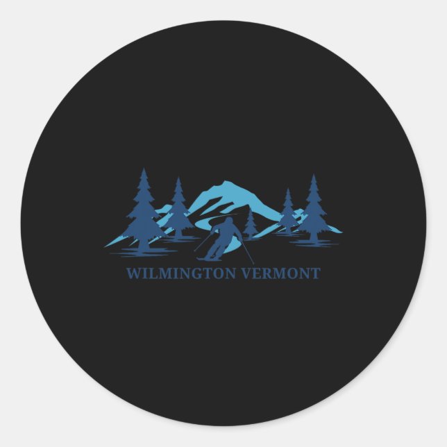 Wilmington Vermont Ski Resort Skiing Skier  Runder Aufkleber (Vorderseite)