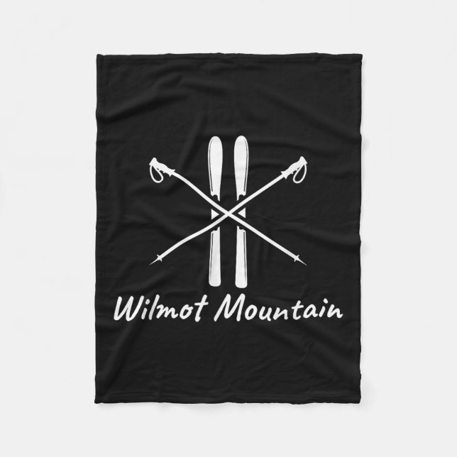 Wilmot Mountain Illinois Skilifte Winter V Fleecedecke (Vorderseite)