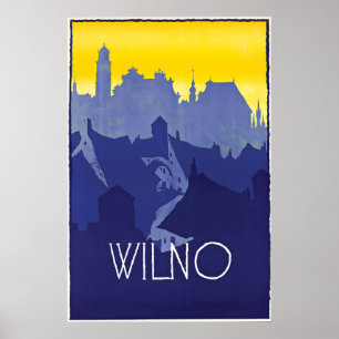 Wilno Polen Reiseplakat Vintage Wandkunst Druck Poster