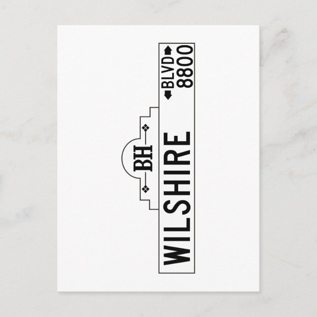 Wilshire Boulevard, Los Angeles, CA Street Sign Postkarte (Vorderseite)