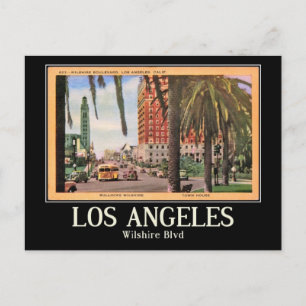 Wilshire Boulevard, Los Angeles, Vintag Postkarte
