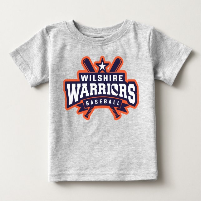 Wilshire Warriors Baseball League Logo Baby T-shirt (Vorderseite)