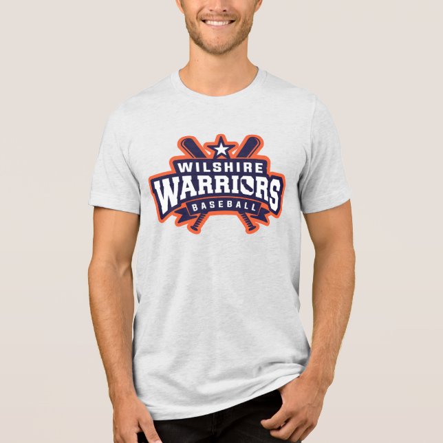 Wilshire Warriors Baseball League Logo Tri-Blend Shirt (Vorderseite)