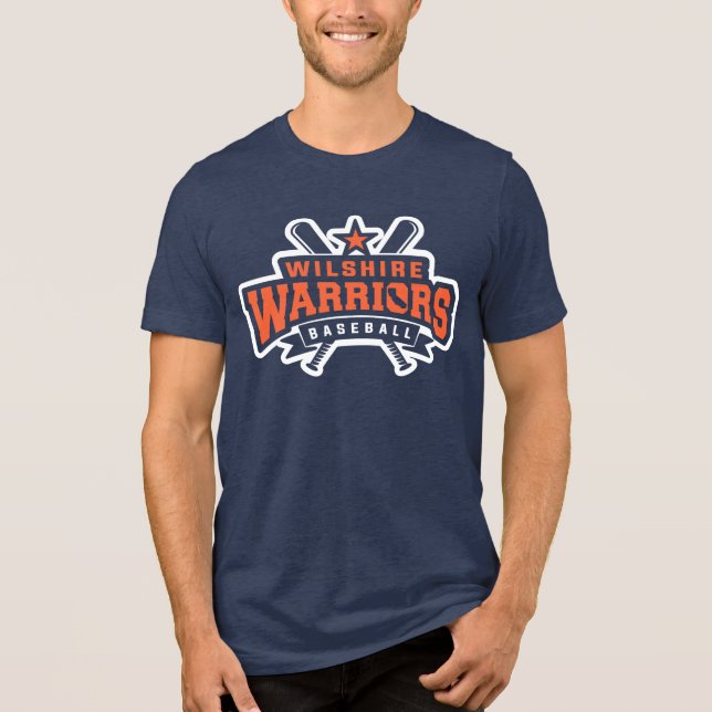 Wilshire Warriors Baseball League White Logo Tri-Blend Shirt (Vorderseite)