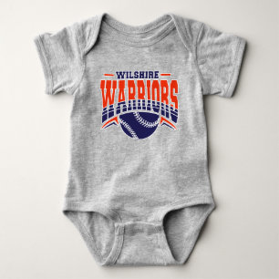 Wilshire Warriors Navy Baseball-Logo Baby Strampler