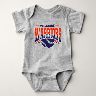 Wilshire Warriors Navy Baseball-Logo Baby Strampler