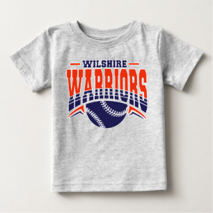 Wilshire Warriors Navy Baseball-Logo Baby T-shirt