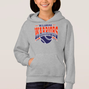 Wilshire Warriors Navy Baseball-Logo Hoodie