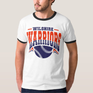 Wilshire Warriors Navy Baseball-Logo T-Shirt