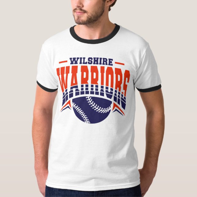 Wilshire Warriors Navy Baseball-Logo T-Shirt (Vorderseite)