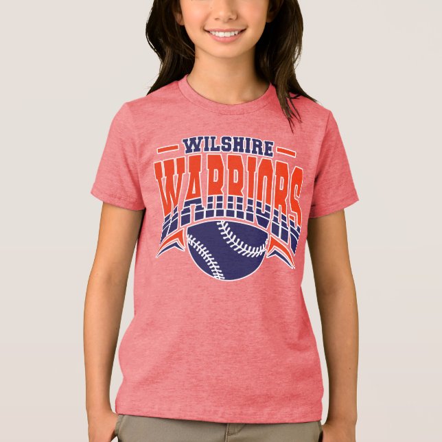 Wilshire Warriors Navy Baseball-Logo Tri-Blend Shirt (Vorderseite)