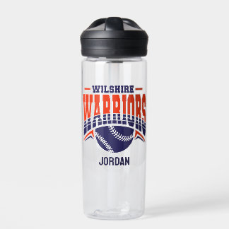 Wilshire Warriors Navy Baseball-Logo Trinkflasche
