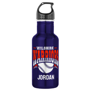 Wilshire Warriors White Baseball-Logo Edelstahlflasche