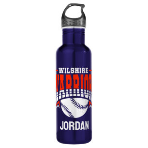 Wilshire Warriors White Baseball-Logo Edelstahlflasche