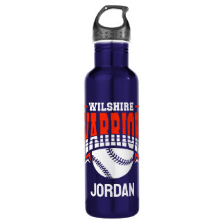 Wilshire Warriors White Baseball-Logo Edelstahlflasche