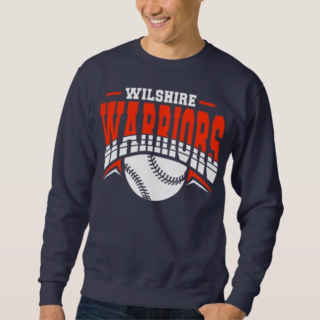 Wilshire Warriors White Baseball-Logo Sweatshirt (Vorderseite)