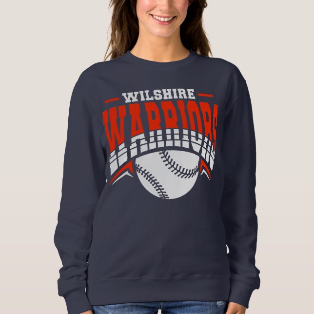 Wilshire Warriors White Baseball-Logo Sweatshirt (Vorderseite)