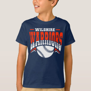 Wilshire Warriors White Baseball-Logo T-Shirt