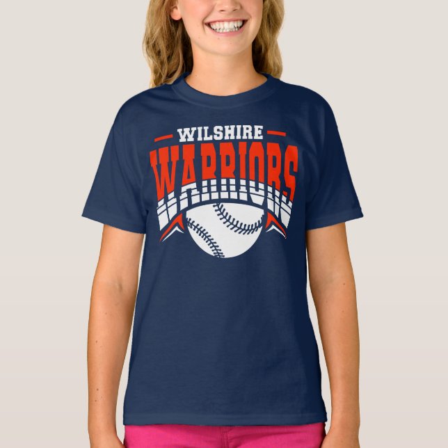 Wilshire Warriors White Baseball-Logo T-Shirt (Vorderseite)