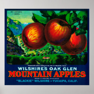 Wilshires Eichen-Schlucht-Apple-Kisten-Aufkleber Poster