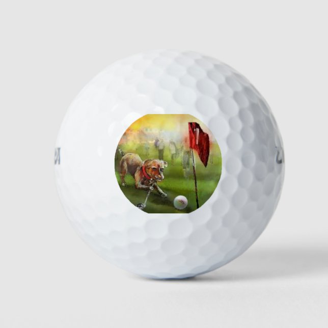 Wilson 500 Golfbälle mit dem Hundegolfbild (Vorderseite)