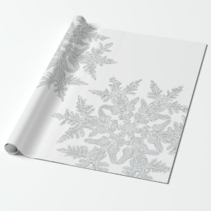 WILSON BENTLEY SNOWFLAKE AUF WEISS GESCHENKPAPIER
