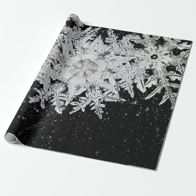 WILSON BENTLEY SNOWFLAKEN AUF DEM NIGHT SKY GESCHENKPAPIER (Ungerollt)