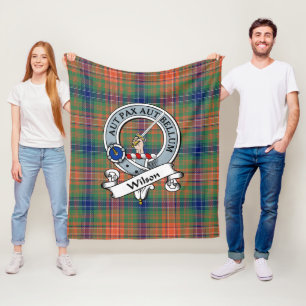 Wilson Clan Abzeichen Tartan Kariert Fleecedecke