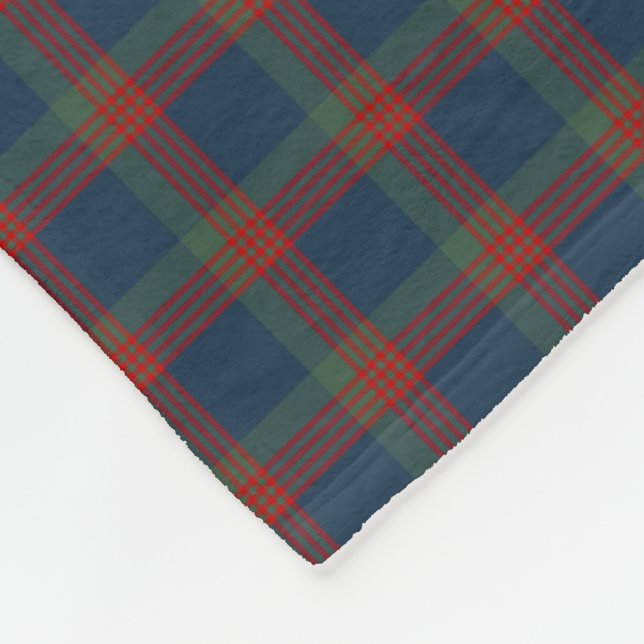 Wilson Clan Blue, Green und Red Tartan Fleecedecke (Ecke)