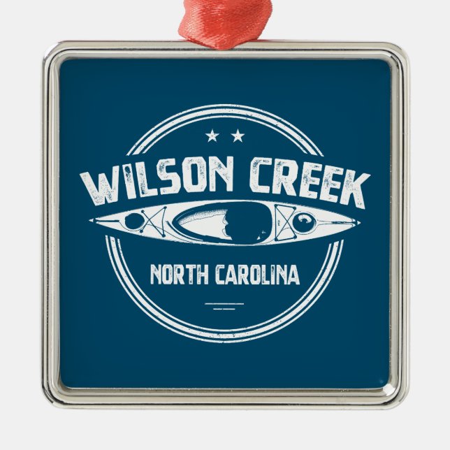 Wilson Creek North Carolina Kayaking Ornament Aus Metall (Vorne)