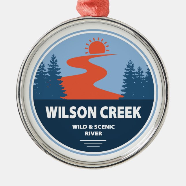 Wilson Creek Wild und Landschaftlicher Fluss North Ornament Aus Metall (Vorne)