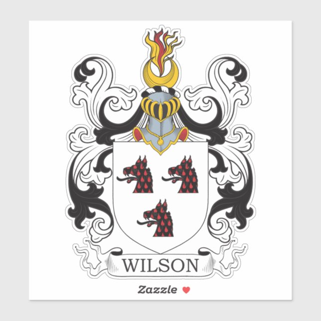 Wilson Familienwappen Aufkleber (Blatt)