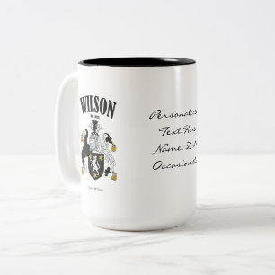 Wilson Familienwappen, Translation & Meaning Zweifarbige Tasse