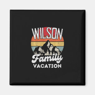 Wilson Family Urlaub Berg Retro Sonnenuntergang Ma Magnet