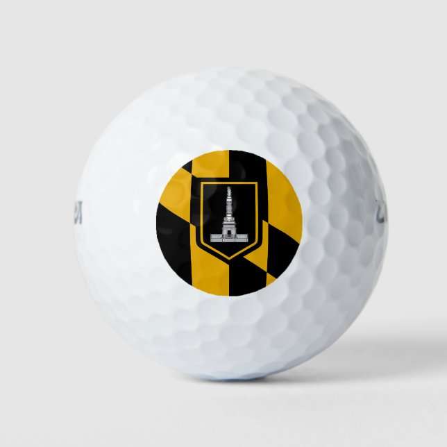 Wilson Golf Ball mit der Flagge von Baltimore (Vorderseite)