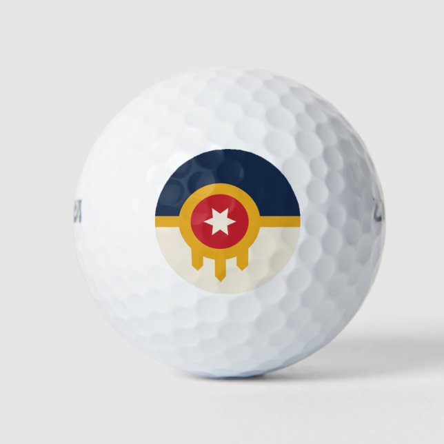 Wilson Golf Ball mit der Flagge von Tulsa, Oklahom (Vorderseite)