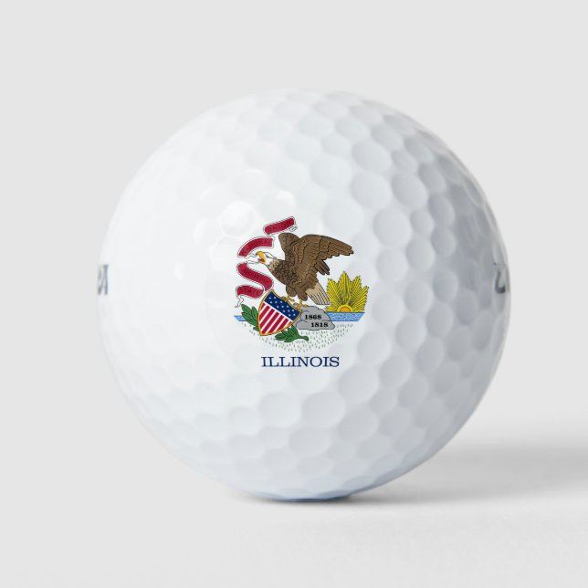 Wilson Golf Ball mit Flagge von Illinois, USA (Vorderseite)