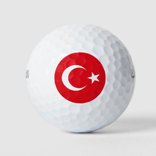 Wilson Golf Ball mit türkischer Flagge (Vorderseite)