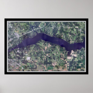Wilson Lake Alabama Satellite Poster Karte