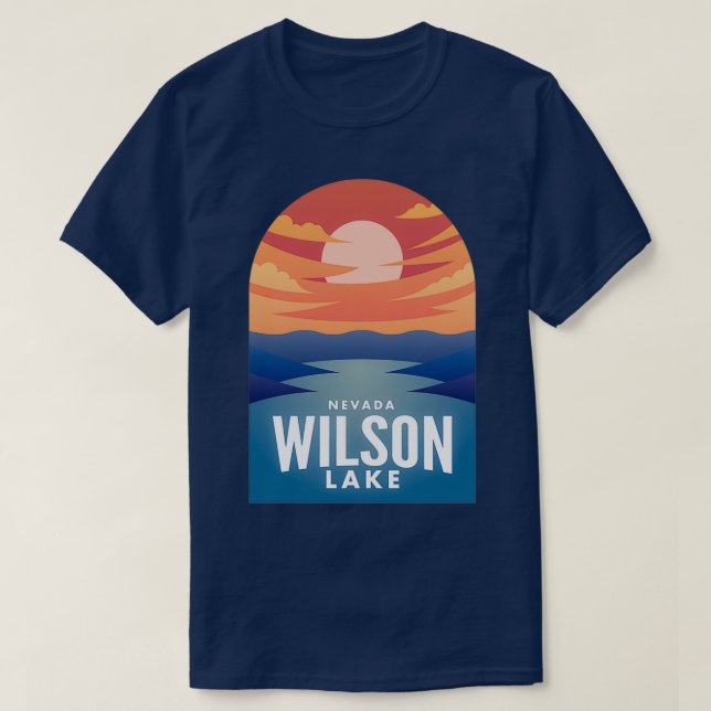 Wilson Lake NV Retro Sunset T-Shirt (Design vorne)